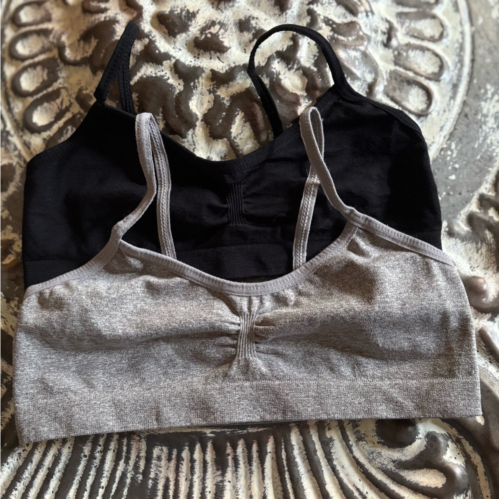 Girls Tween Black and Gray Bra Set medium 8-10